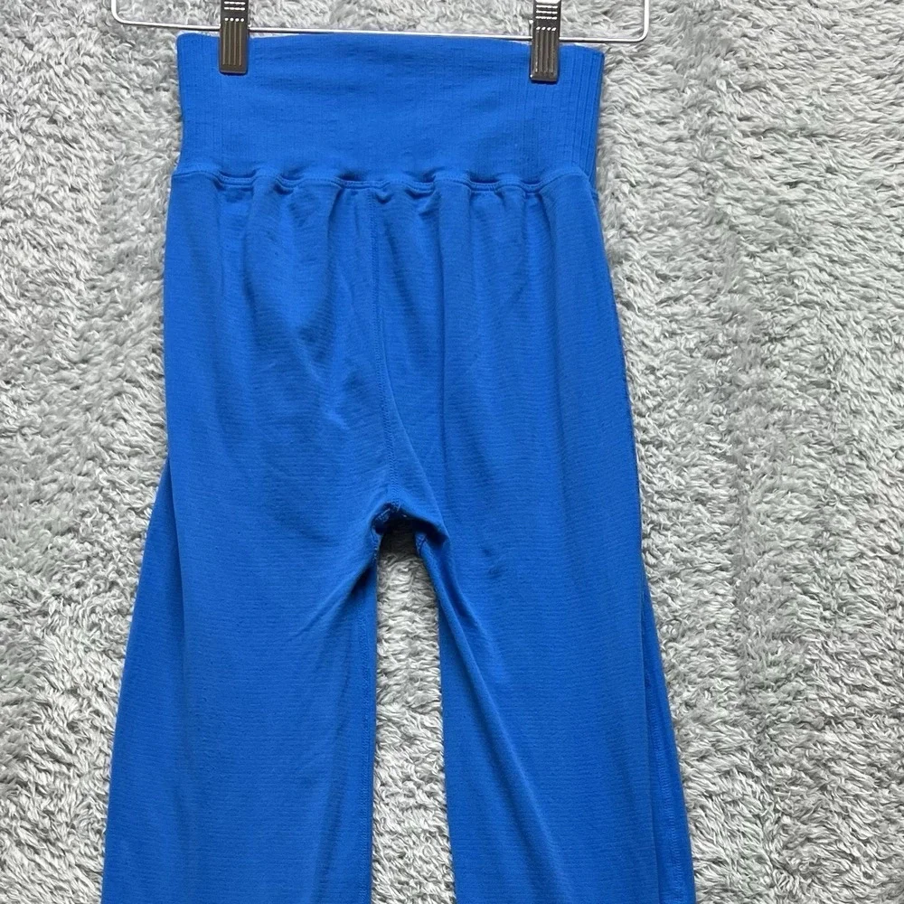 Free People Movement Legging Pants‎ XS Small Blue Good Karma Flare Pull On